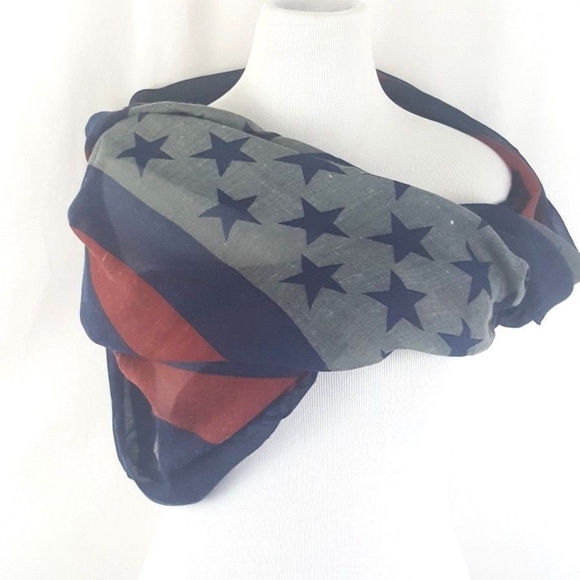 New Fashion Patriotic Infinity Scarf Blue Red - Picture 4 of 7